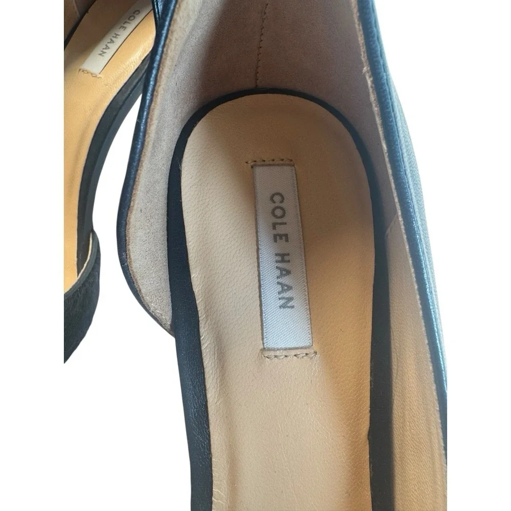 Cole Haan Blue Calf Hair Leather D'Orsay Pointed Toe Pumps D42712 Size 7.5B